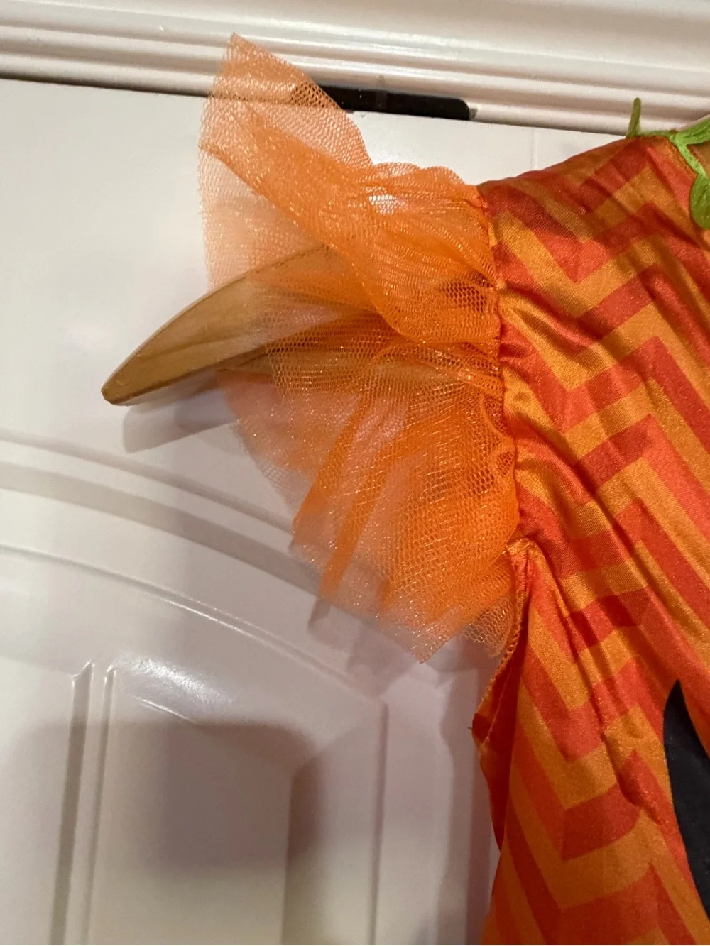 Kids Orange Pumpkin Tulle Dress Costume Size Small
